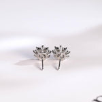 0.50 TCW Round Cut Moissanite Floral Halo Earrings in Gold 3