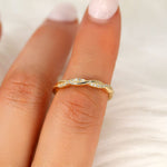 Stunning 0.11 TCW Round Moissanite Stones Halfway Twisted Wedding Bands 2