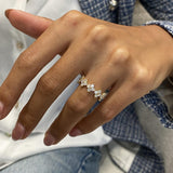 Stunning 1.0 CT Round Moissanite Stones Cluster Style Wedding Bands 7