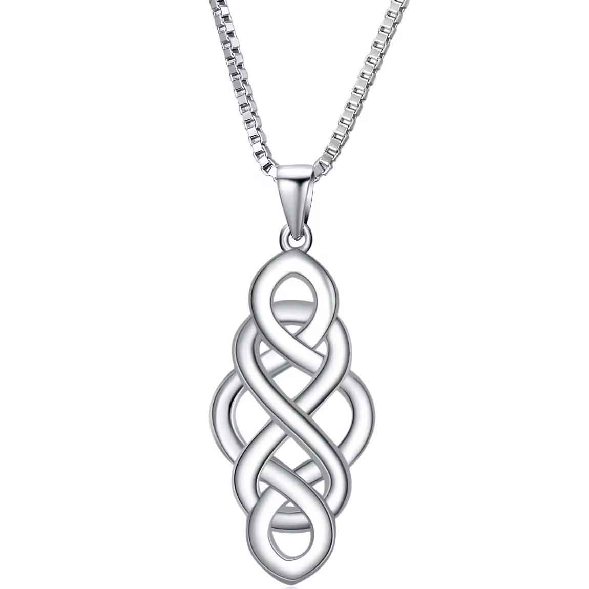 Round Cut Cubic Zirconia in 925 Sterling Silver Necklace 1