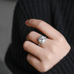 Stunning 1.0 - 2.0 CT Cushion Moissanite Engagement Ring With Pave & Halo Design 4