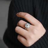 Stunning 1.0 - 2.0 CT Cushion Moissanite Engagement Ring With Pave & Halo Design 4