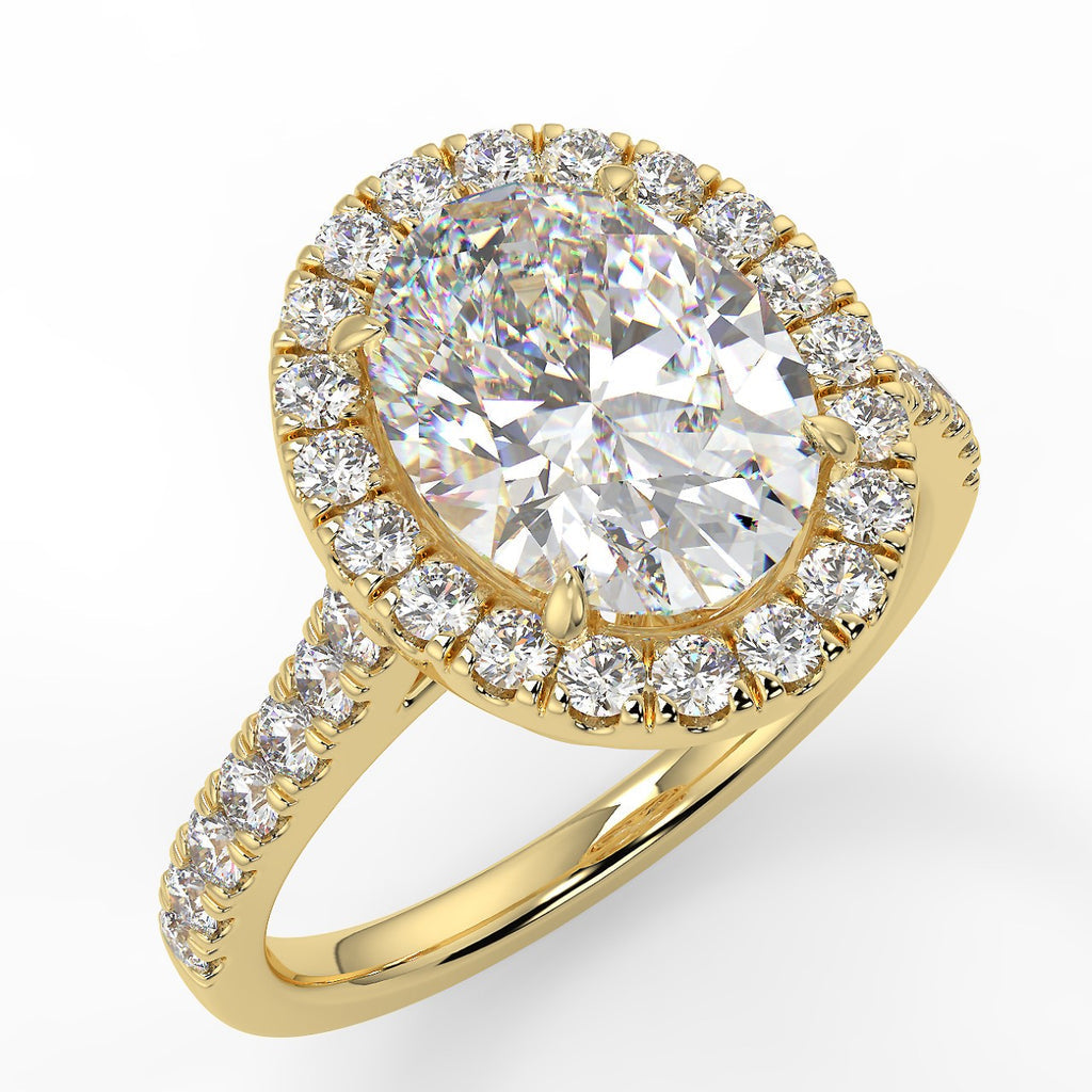 Stunning 2.11 CT Oval Moissanite Engagement Ring with Halo & Pave Design 1