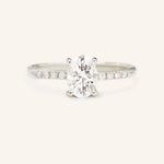 Stunning 1 CT Oval Moissanite Engagement Ring With Pave Design 3