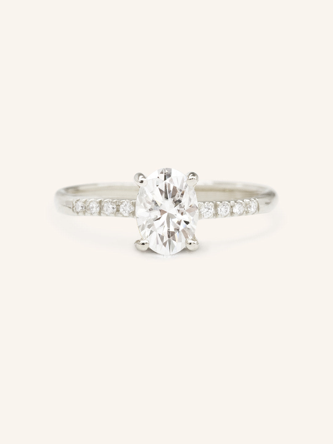 Stunning 1 CT Oval Moissanite Engagement Ring With Pave Design 3