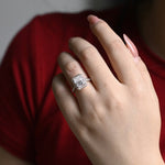 Stunning 1.0 - 2.0 CT Radiant Moissanite Engagement Ring with Pave & Halo Design 9