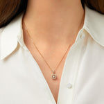 Round Cut Cubic Zirconia in 925 Sterling Silver Necklace 4