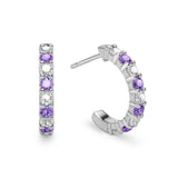 2.25 TCW Round Amethyst Lab Made Diamond- February Birthstone Earrings 5