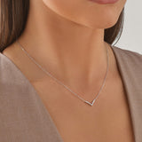 Round Cut Cubic Zirconia in 925 Sterling Silver Necklace 4