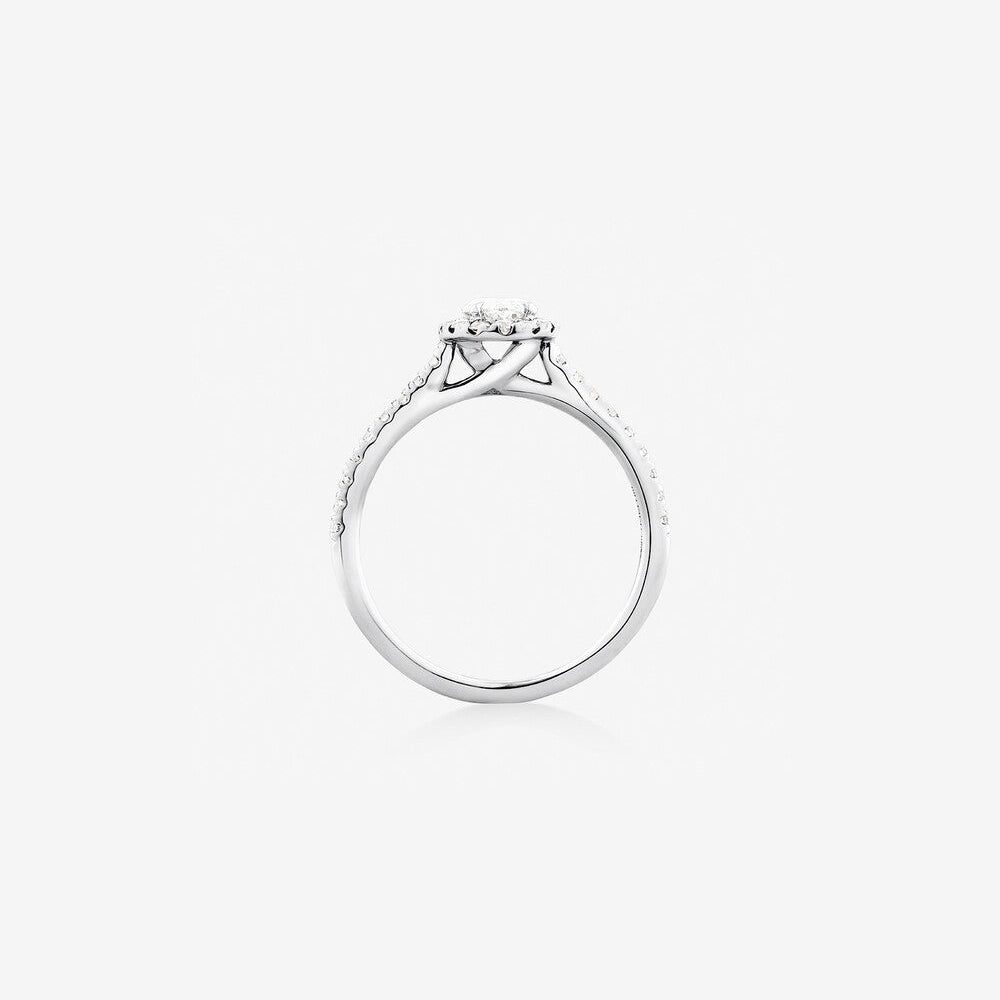 Stunning 0.9 CT Oval Moissanite Engagement Ring In Halo & Pave Design 2