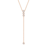 0.50 CT Round Moissanite Diamond Lariat Necklace in Solid Gold 3