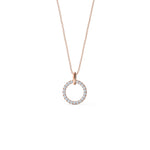 0.80 TCW Round Moissanite Diamond Circle Pendant Necklace in Solid Gold 6