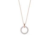 0.80 TCW Round Moissanite Diamond Circle Pendant Necklace in Solid Gold 6