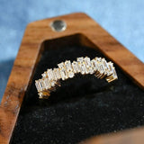 Stunning 0.5 TCW Baguette & Round Cut Moissanite Stones Wedding Band 9