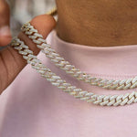 40 CT Round Moissanite Diamond Cuban Silver Necklace For Him 3