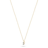 0.20 CT Round Moissanite Diamond Leaf Pendant Necklace in Solid Gold 2