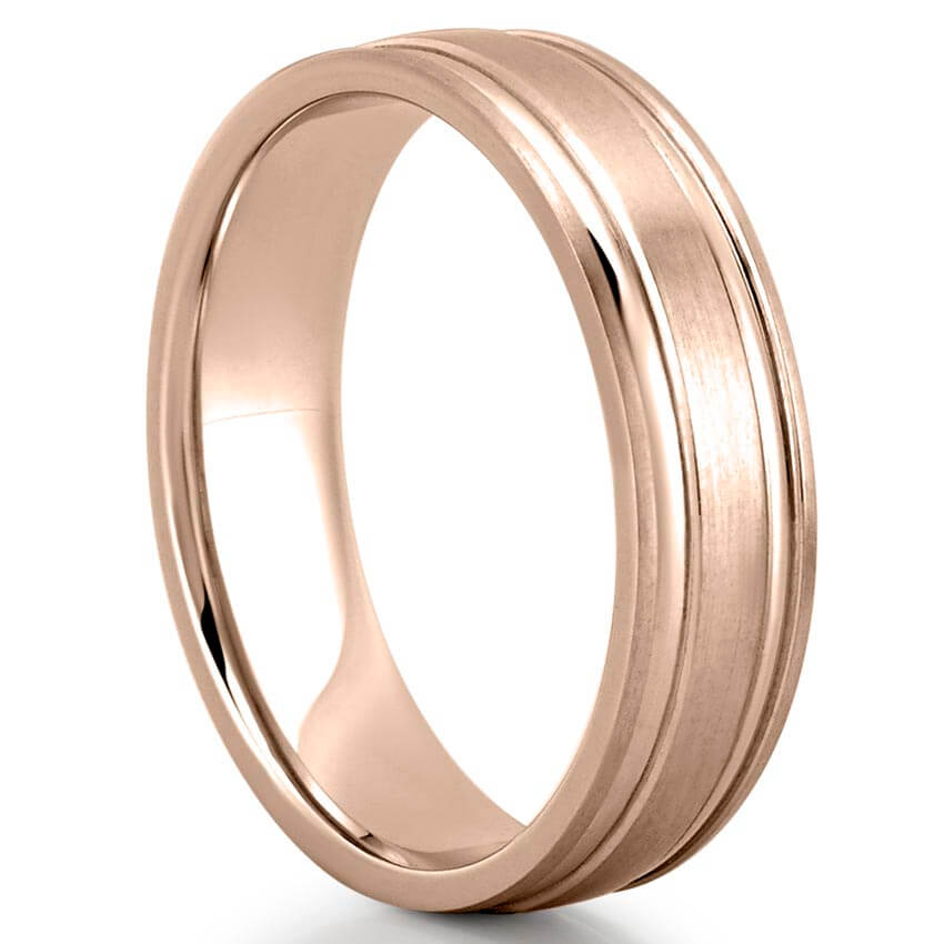Classic Matte Finish Wedding Band for Men's in Solid Gold 6