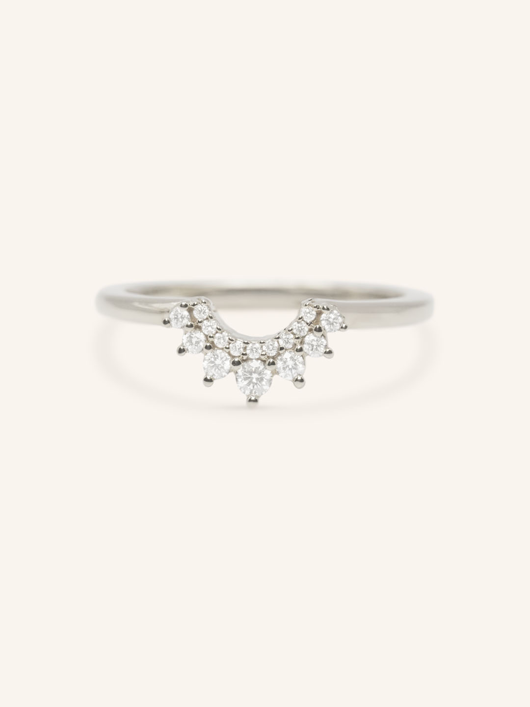Stunning 0.2 TCW Round Moissanite Stones Curved Wedding Bands 3