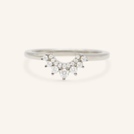 Stunning 0.2 TCW Round Moissanite Stones Curved Wedding Bands 3