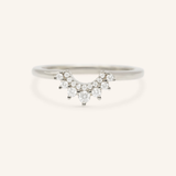 Stunning 0.2 TCW Round Moissanite Stones Curved Wedding Bands 3