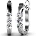 Round Cut Cubic Zirconia in 925 Sterling Silver Earrings 1