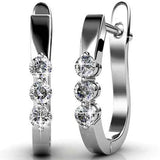 Round Cut Cubic Zirconia in 925 Sterling Silver Earrings 1