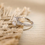 3.0 CT Radiant Shaped Moissanite Engagement Ring With Three Stone Style 3