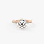 Round Pave Lab Grown Diamond Engagement Ring