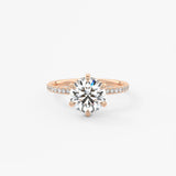 Round Pave Lab Grown Diamond Engagement Ring