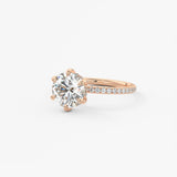 Round Pave Lab Grown Diamond Engagement Ring