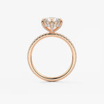 Round Pave Lab Grown Diamond Engagement Ring