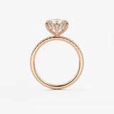 Round Pave Lab Grown Diamond Engagement Ring