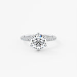 Round Pave Lab Grown Diamond Engagement Ring
