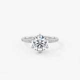 Round Pave Lab Grown Diamond Engagement Ring