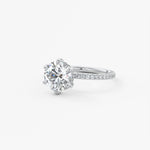 Round Pave Lab Grown Diamond Engagement Ring