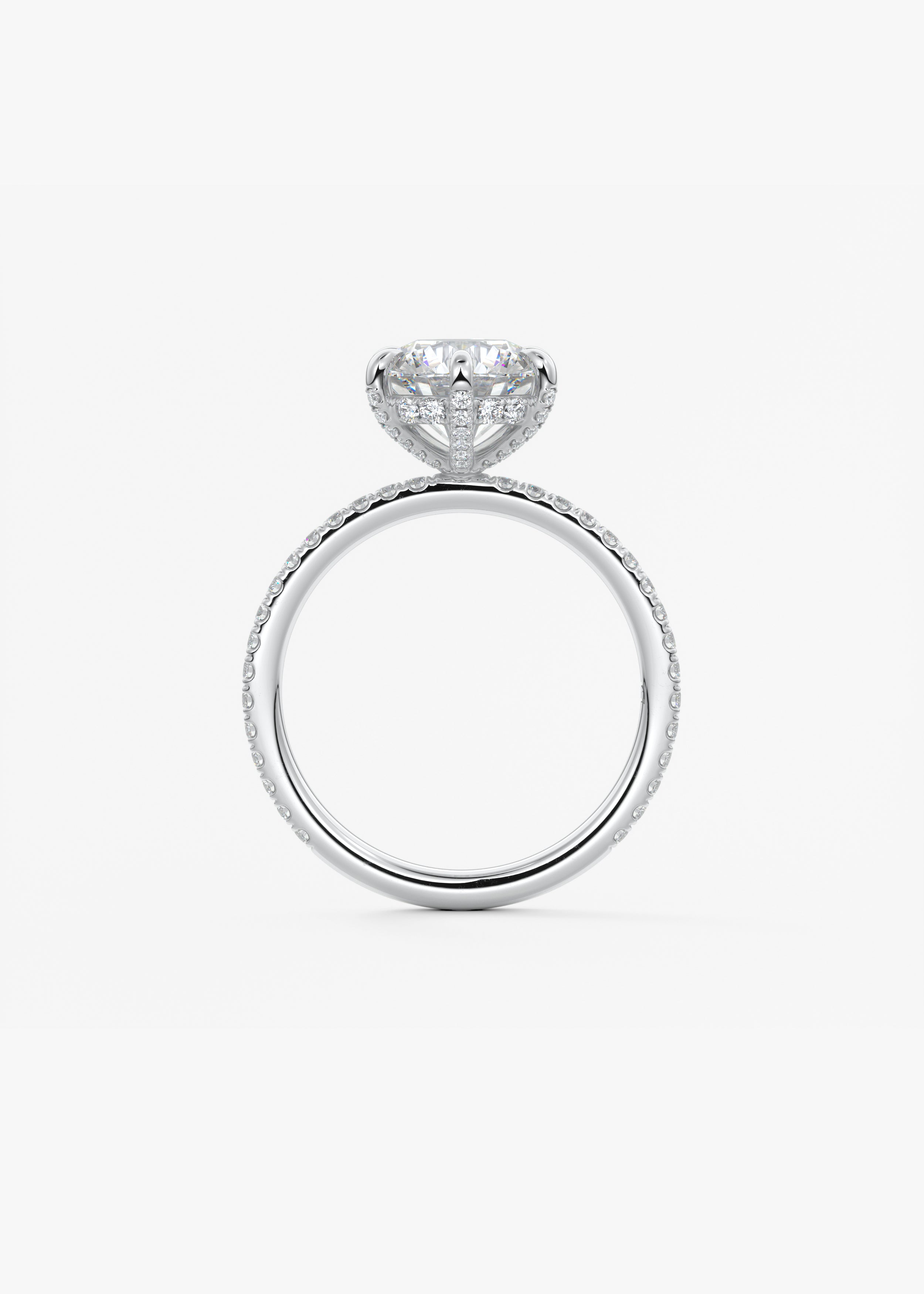 Round Pave Lab Grown Diamond Engagement Ring