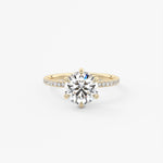 Round Pave Lab Grown Diamond Engagement Ring