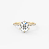 Round Pave Lab Grown Diamond Engagement Ring