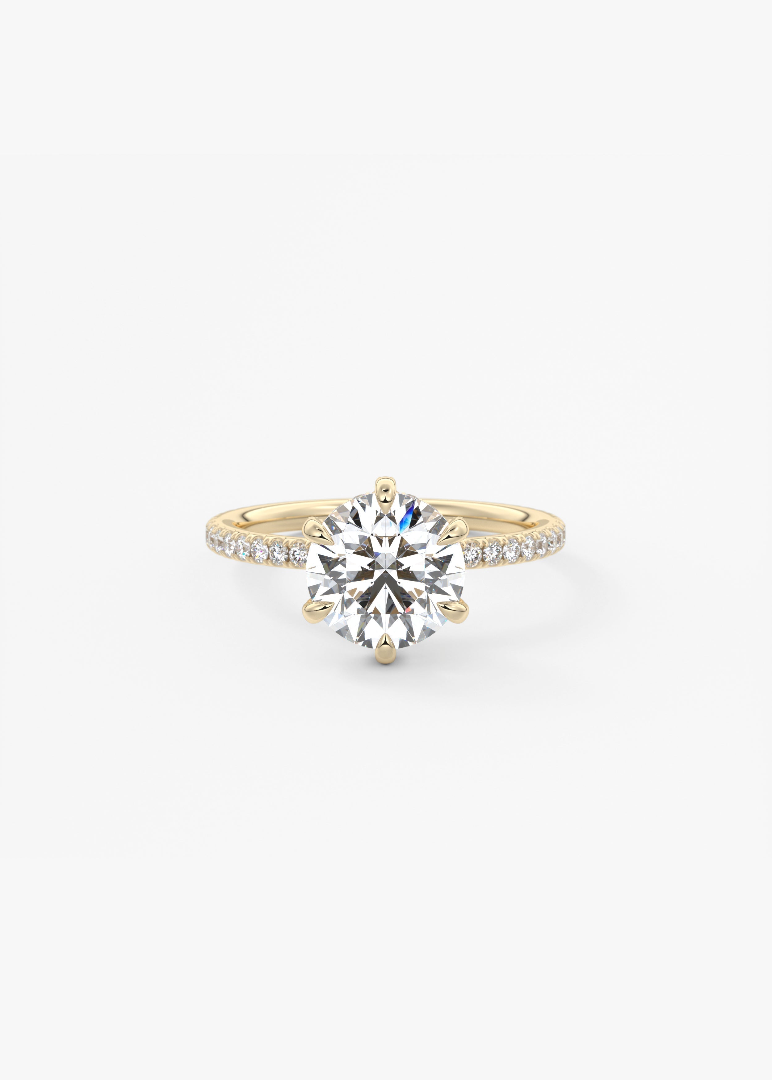 Round Pave Lab Grown Diamond Engagement Ring