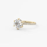 Round Pave Lab Grown Diamond Engagement Ring