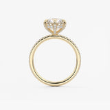 Round Pave Lab Grown Diamond Engagement Ring