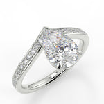 Stunning 1.35 CT Pear Moissanite Engagement Ring with Tiara Design 5