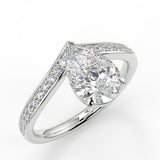 Stunning 1.35 CT Pear Moissanite Engagement Ring with Tiara Design 5