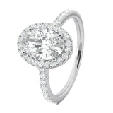 Stunning 0.5 CT Oval Moissanite Stones Engagement Ring In Halo & Pave Design 2
