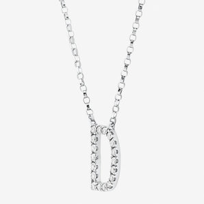 Round Cut Cubic Zirconia in 925 Sterling Silver Necklace