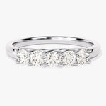 Stunning 0.55 CT Round Moissanite Stones Half Stone Wedding Band 2