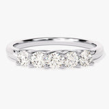 Stunning 0.55 CT Round Moissanite Stones Half Stone Wedding Band 2