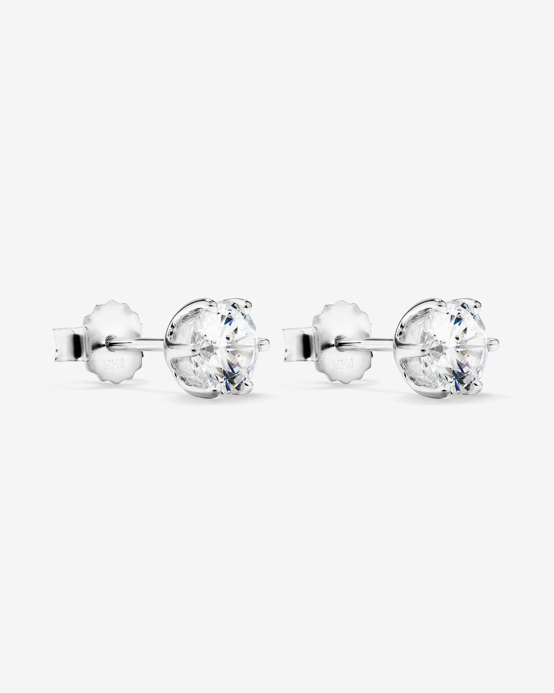 Round Cut Cubic Zirconia in 925 Sterling Silver Earrings 3