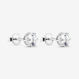 Round Cut Cubic Zirconia in 925 Sterling Silver Earrings 3