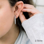 1.0 TCW Round Cut Moissanite Prong Set Inside Out Hoops Earrings in Gold 5